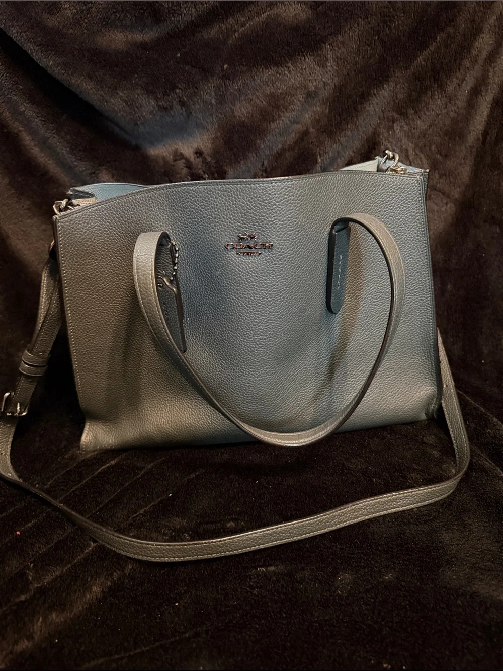EUC COACH Charlie Carryall Crossbody Dark Green Larger Than 28 Size L: 14